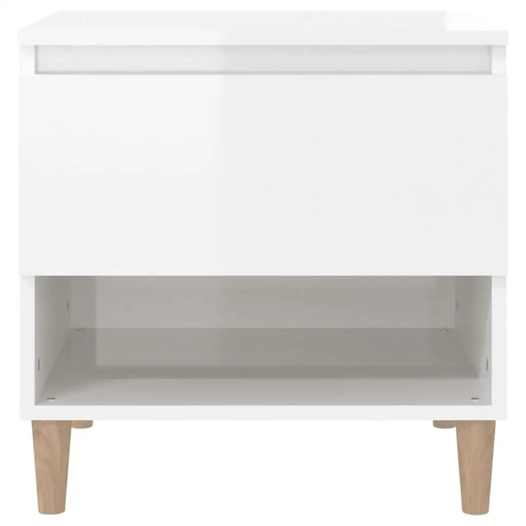 Modern high gloss white bedside table