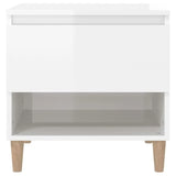 Modern High Gloss White Bedside Table