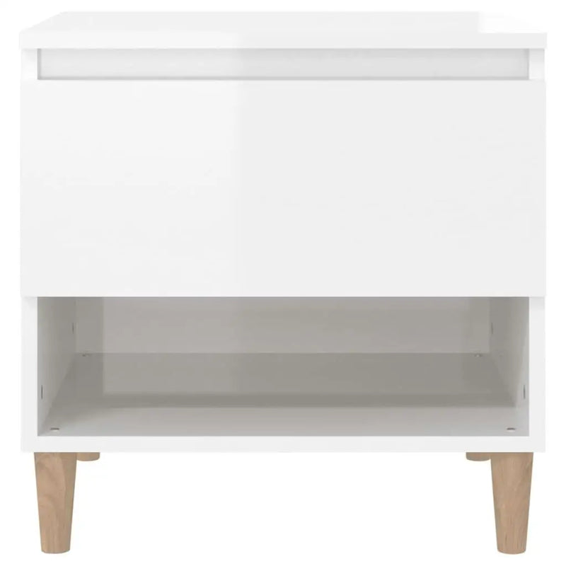 Modern High Gloss White Bedside Table