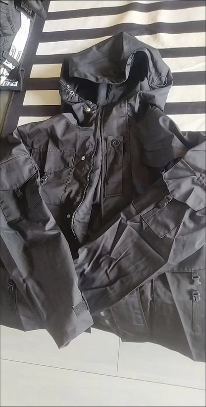 Winter retro multi-pocket waterproof jacket