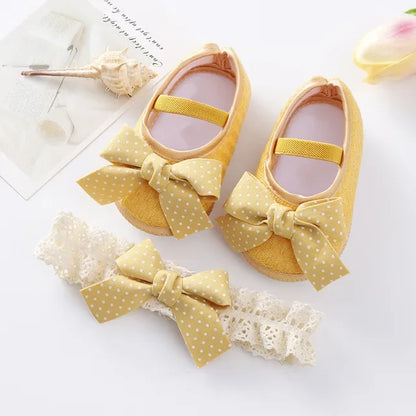 Newborn baby girl's bowknot lace shoes