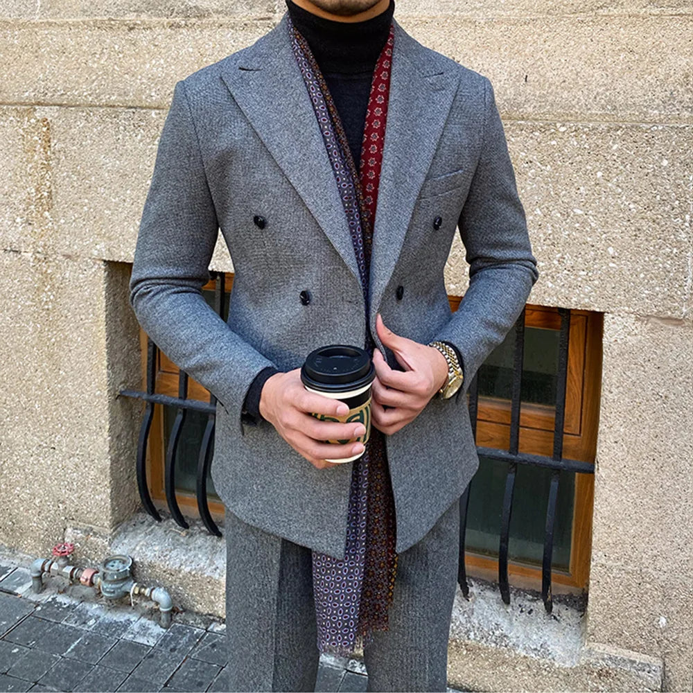 Formal double breasted slim fit suits