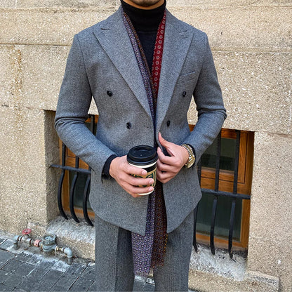 Formal double breasted slim fit suits