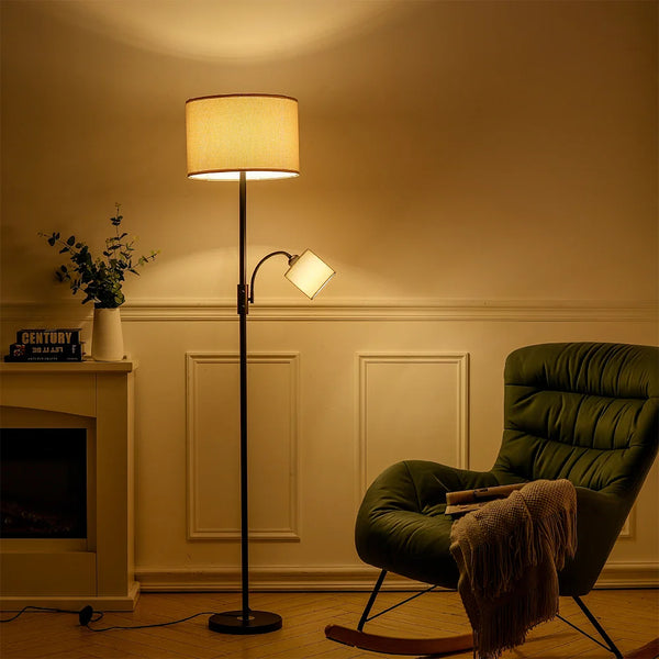 Floor Standing Lamp with Adjustable Head Light