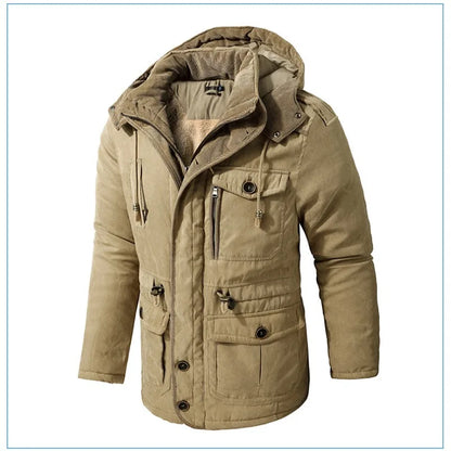 Lamb wool hooded cotton jacket
