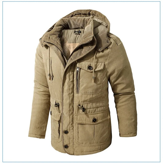 Lamb wool hooded cotton jacket