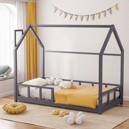 Child’s bed with house frame pine wood