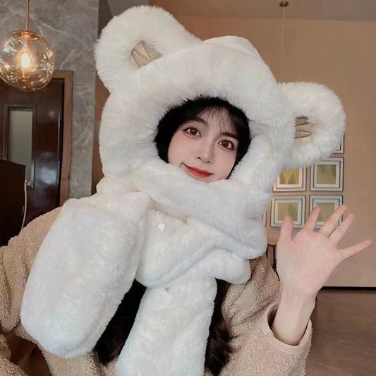 Winter cute m-shaped sequin embroidered hat