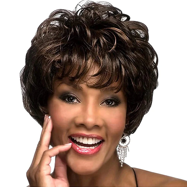 Short Fluffy Curly Heat-Resistant Synthetic Hair Wig