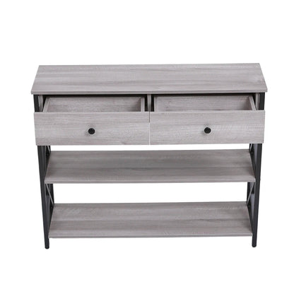 Wooden console table with drawers