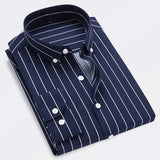 Men's Striped Casual Long Sleeve Slim Fit Shirt