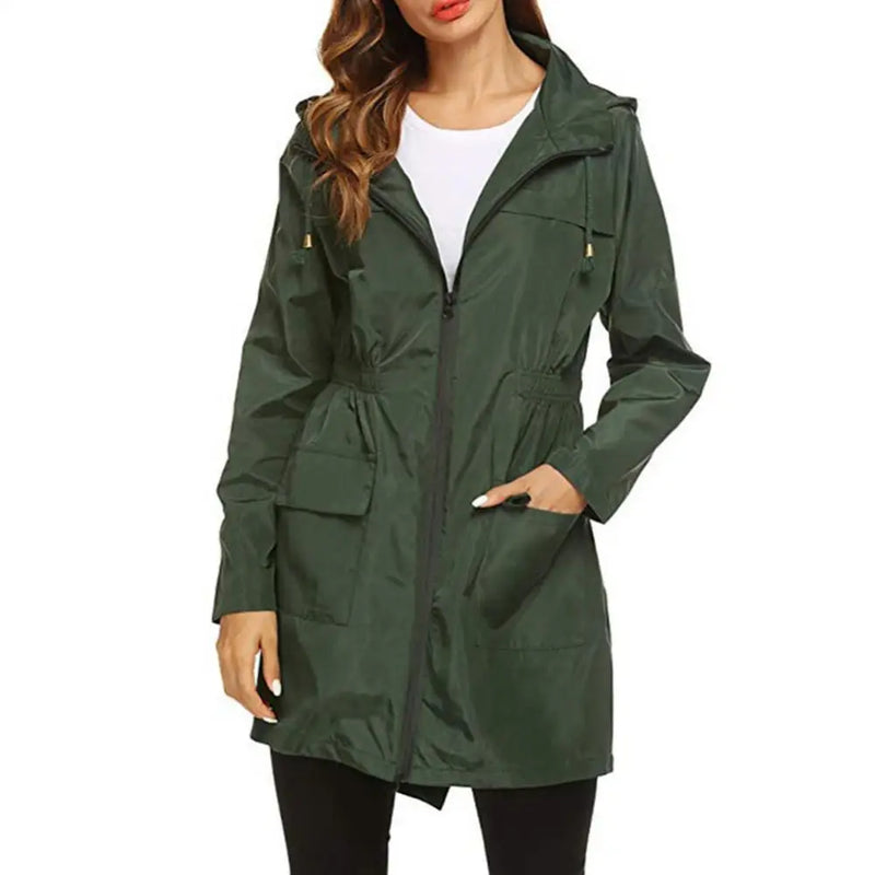 Windproof Long Hooded Coat