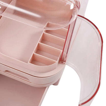 Waterproof makeup organizer case with mirror