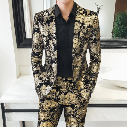 Shiny gold and silver 2-piece blazers