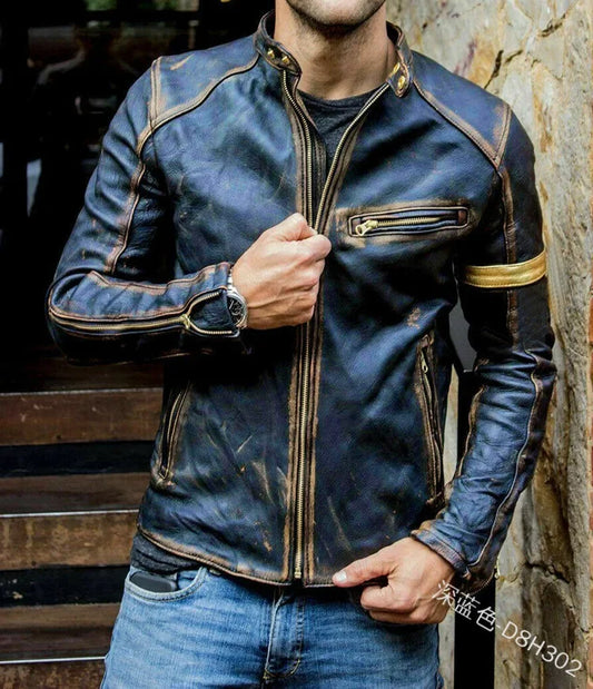 Men's casual leather fashionable jacket