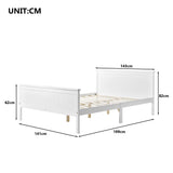 Wooden Bed Frame with Headboard and Footboard