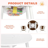 Kid's Round Wooden Activity Table & Chair Set