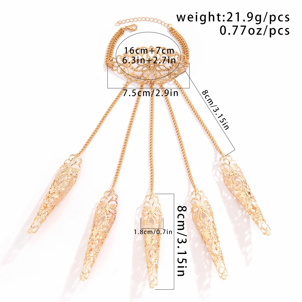 Creative Exaggerated Finger Wrist Chain Bracelets