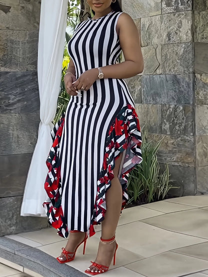Plus size women's casual fashion sleeveless dress