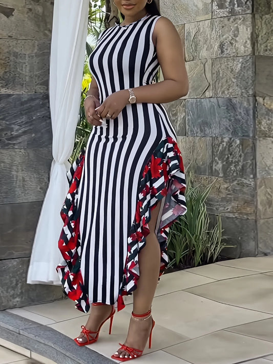 Plus size women's casual fashion sleeveless dress