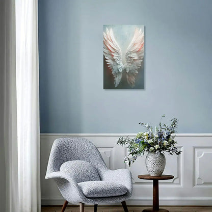 Canvas painting with wooden frame wall art