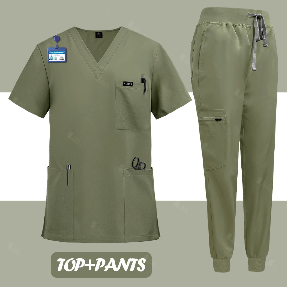 Surgical nurse uniform medical scrubs set