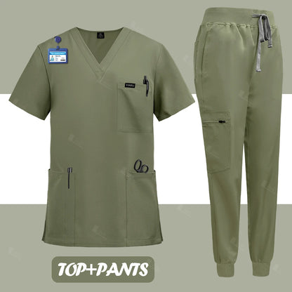 Surgical nurse uniform medical scrubs set