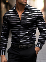Comfortable Striped Soft Lapel Shirt