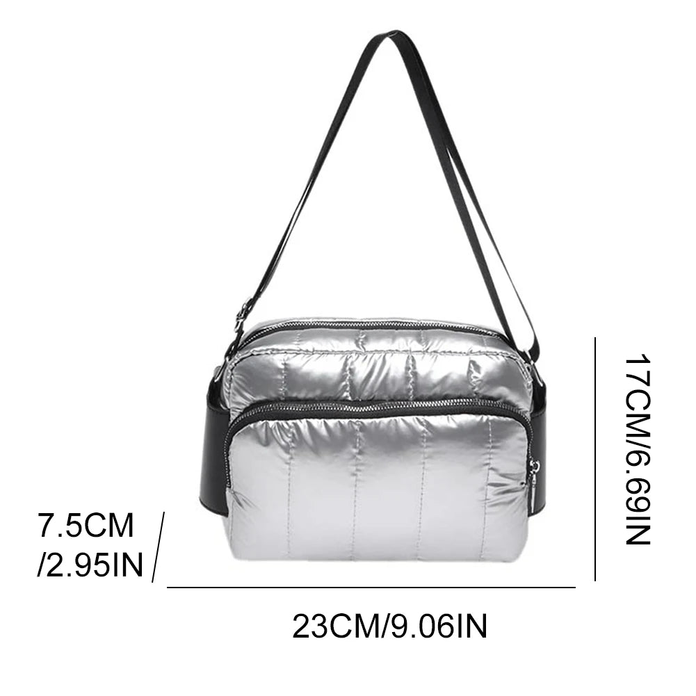 Quilted cotton adjustable strap handbag