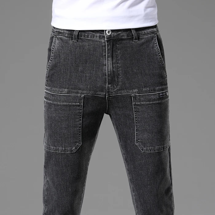 High Elasticity Slim Mid-waist Jeans