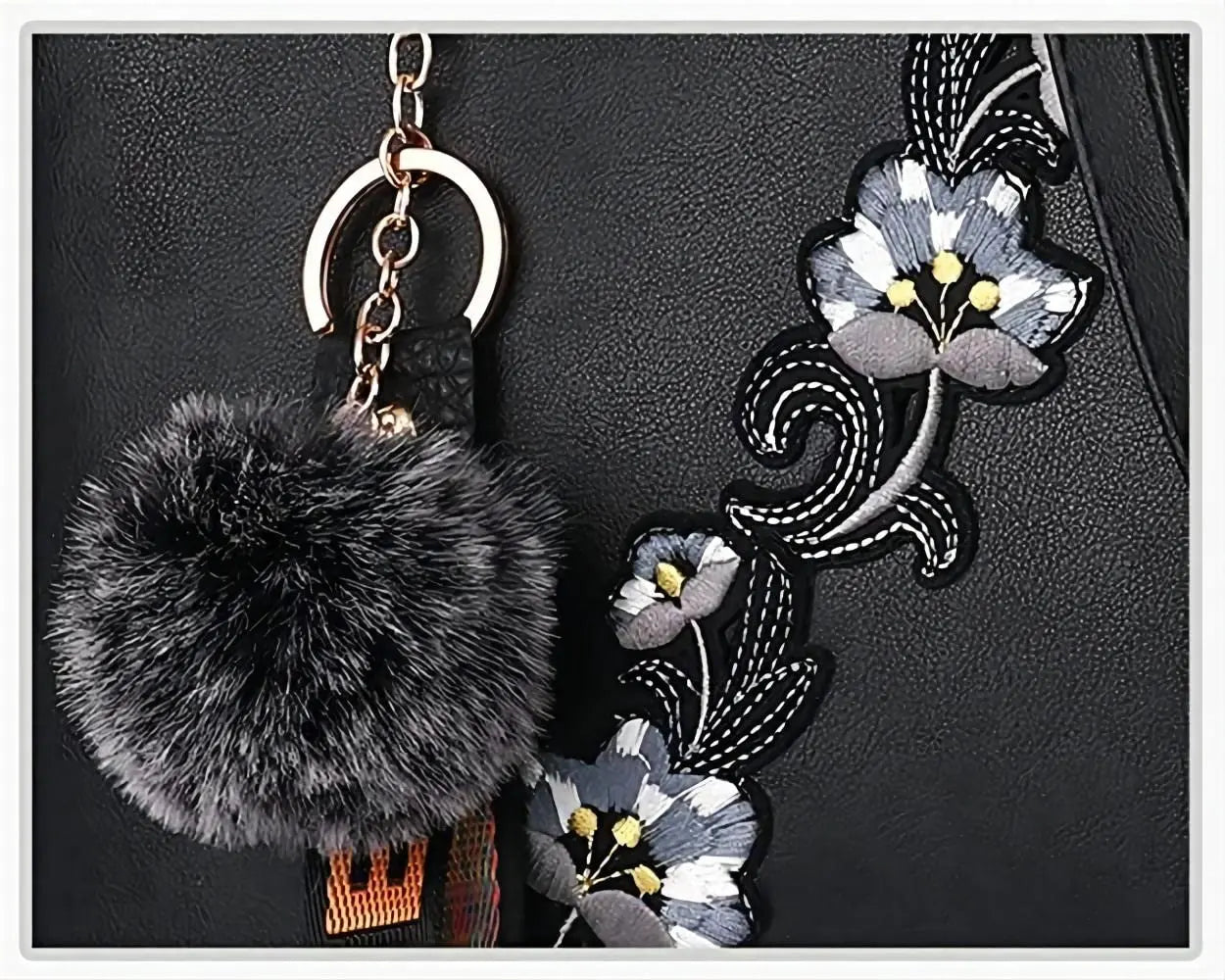Elegant embroidery shoulder handbag