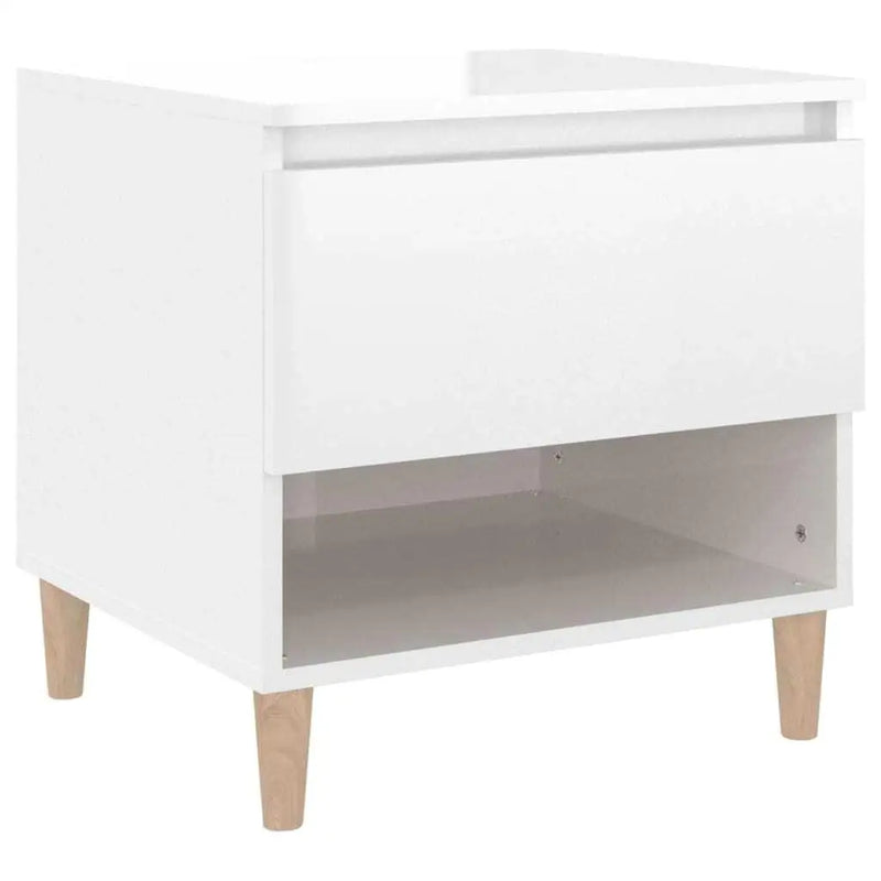 Modern High Gloss White Bedside Table