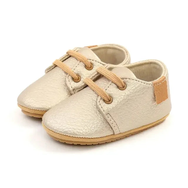 Solid leather non-slip sole baby shoes