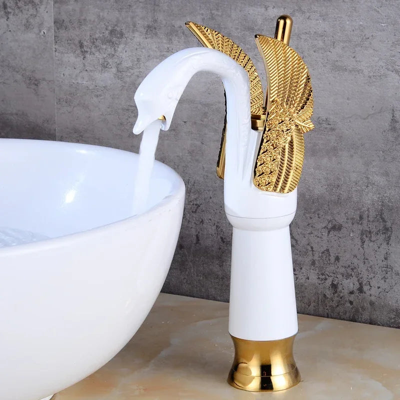 Single lever stream spout hot cold water mixer