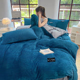 Coral Fleece Winter Warm Bedding Set
