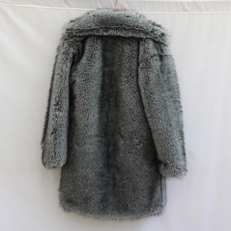 Winter Thickened Warm Mink Fur Long Coat