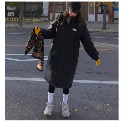 Hooded windproof warm long parkas cotton jacket
