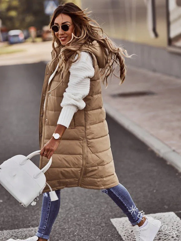 Loose Single-Breasted Cardigan Parkas Winter Vest Coat