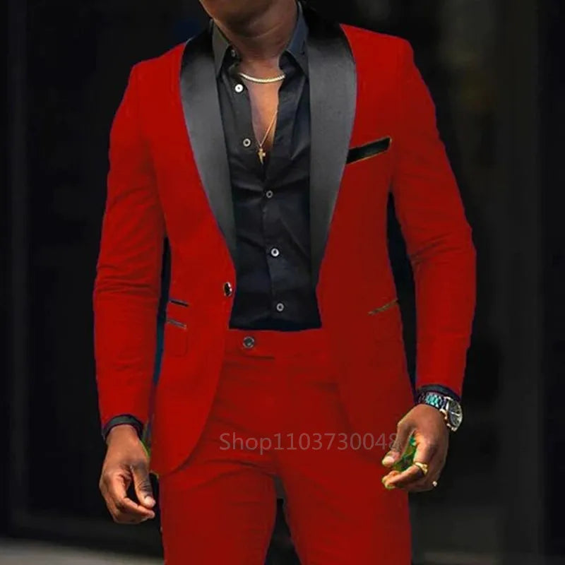 Casual 2 piece men's wedding suits