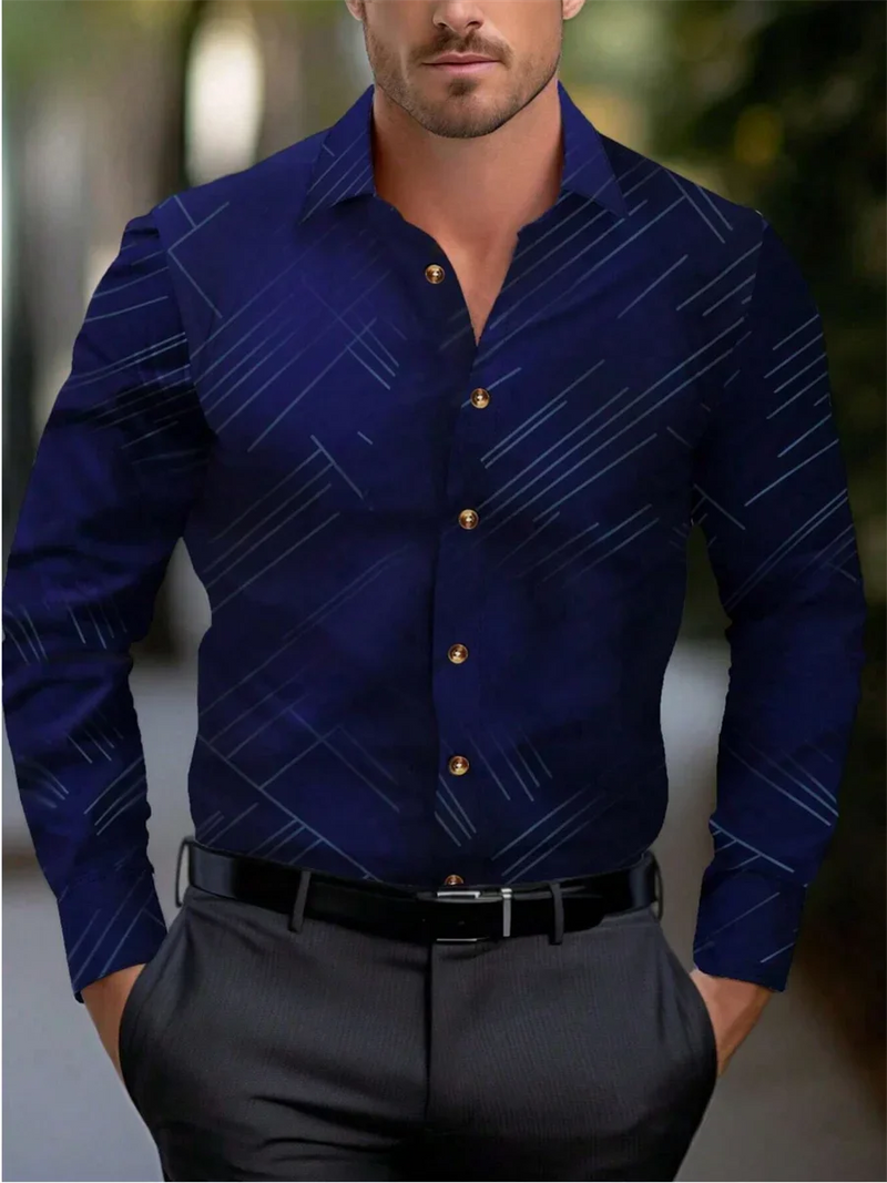 Comfortable Striped Soft Lapel Shirt