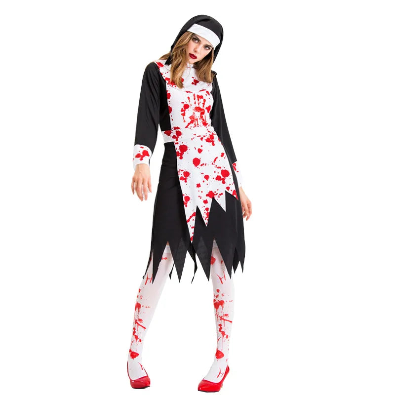Vampire Print Long Halloween Costume
