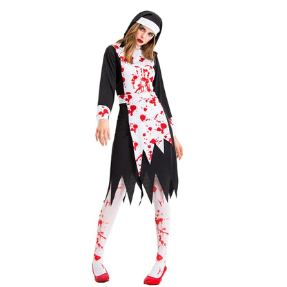 Vampire Print Long Halloween Costume