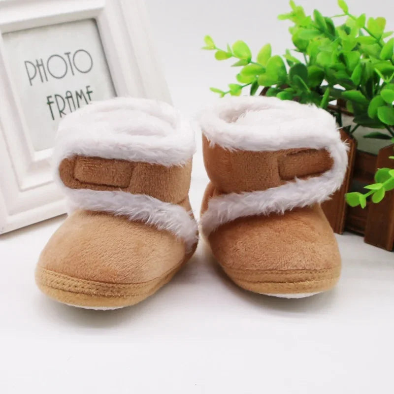 Soft sole fur snow boots