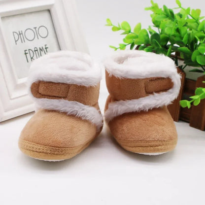 Soft sole fur snow boots