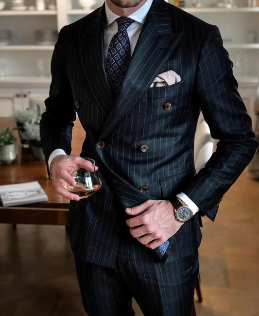 Double breasted slim fit 2piece blazer