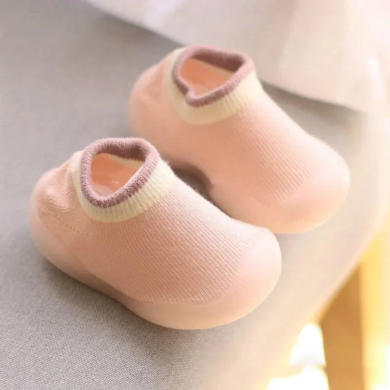 Unisex toddler soft sole knit booties