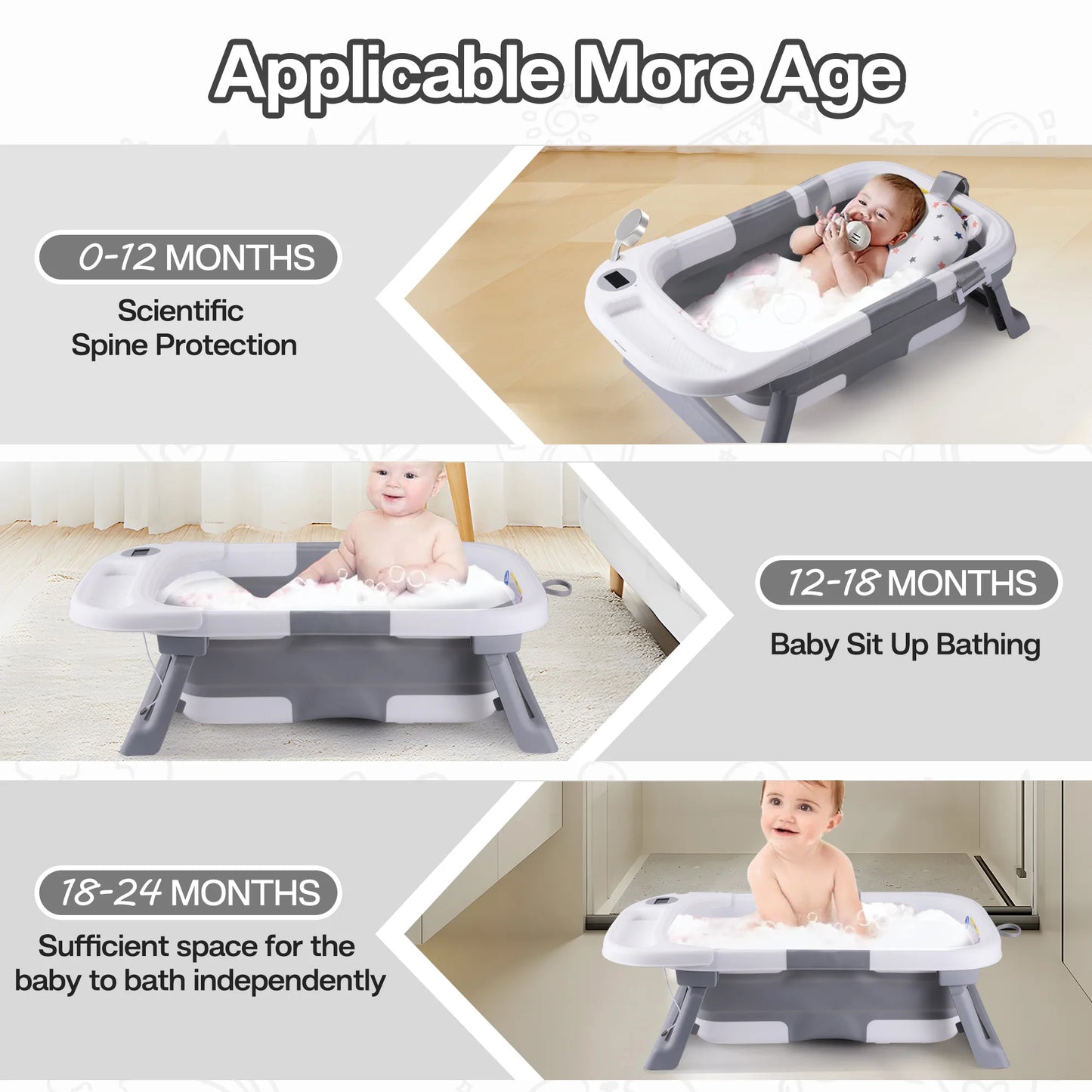 Baby bath tub with soft cushion