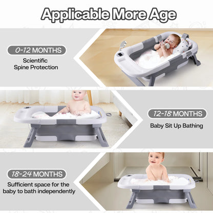 Baby bath tub with soft cushion
