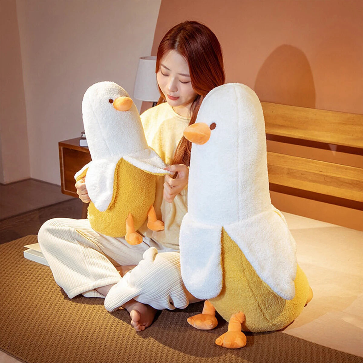 Cute banana duck plush toy