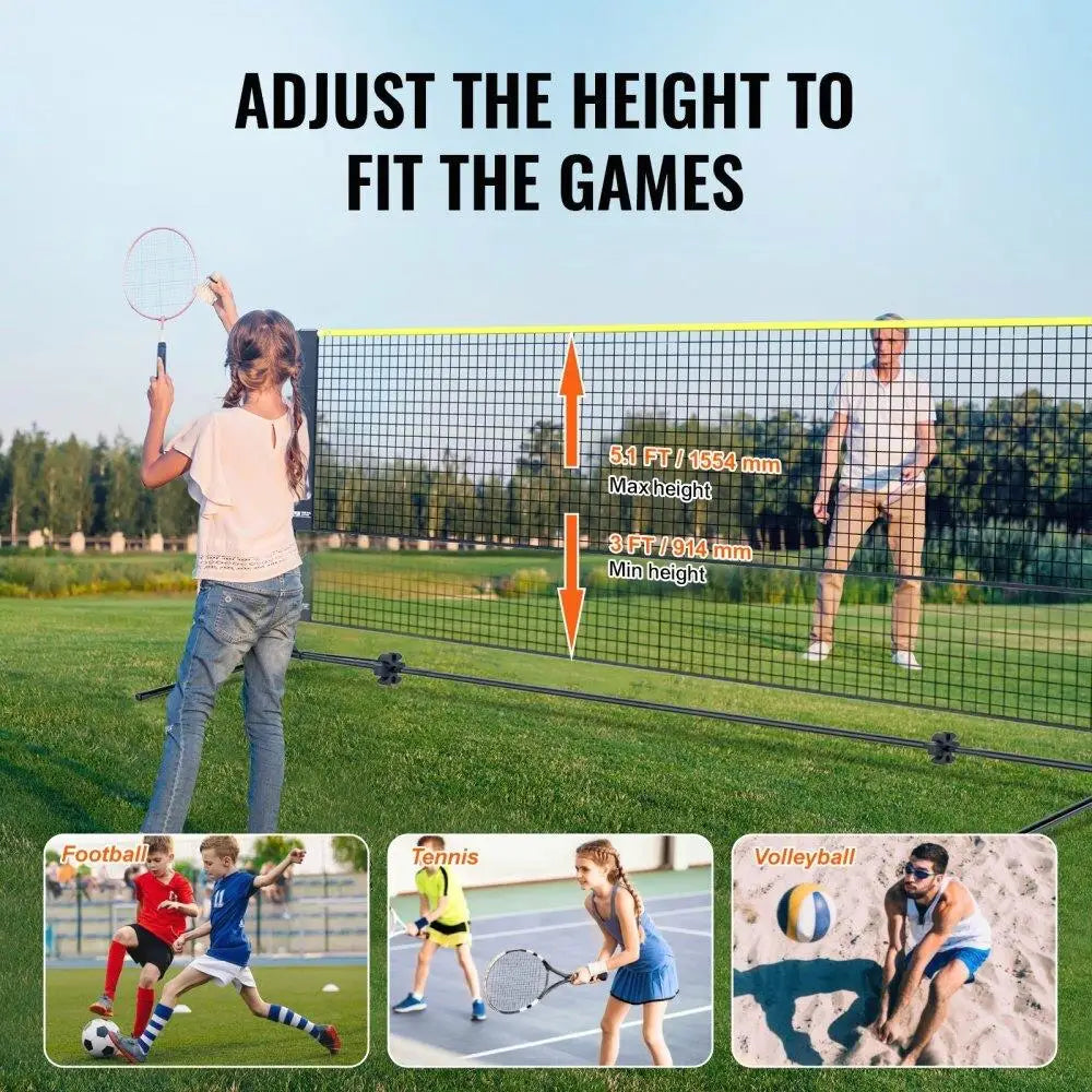 Adjustable 20ft badminton & volleyball set